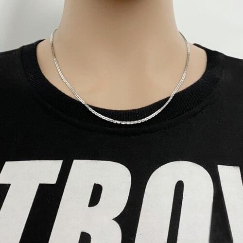 Titanium Steel Necklace Boston Chain Fashion Fashion Necklace Mens and Womens Stainless Steel Chain