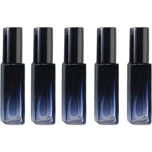 Mini Portable Gradient 8ML Glass Refillable Square Empty Aromatherapy Perfume Bottle w/ Spray Applicator For Travel