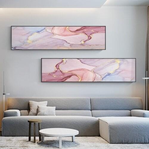Nordic Pink Abstract Geometric Marble Texture Painting Printed on Canvas Posters and Prints for Living Room Bedroom Decor Art