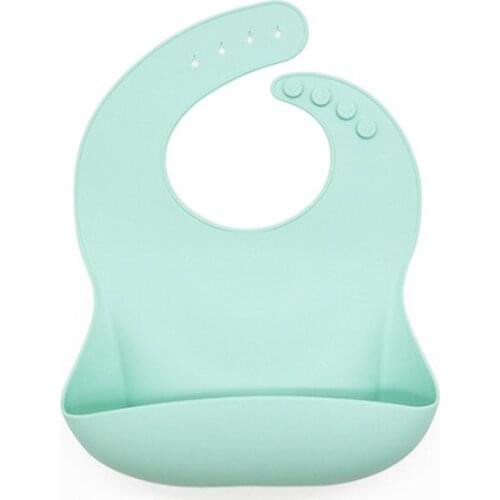 Waterproof Baby Bibs Soft Silicone Feeding Tableware Things for Newborn Baby-Led Weaning Adjustable Bib