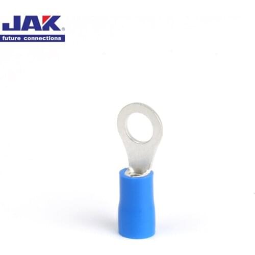 RV2-5S Blue Ring Insulated Wire Terminals Crimp Electrical RV2-5S Cable Wire Connectors 100 PCS（RV series