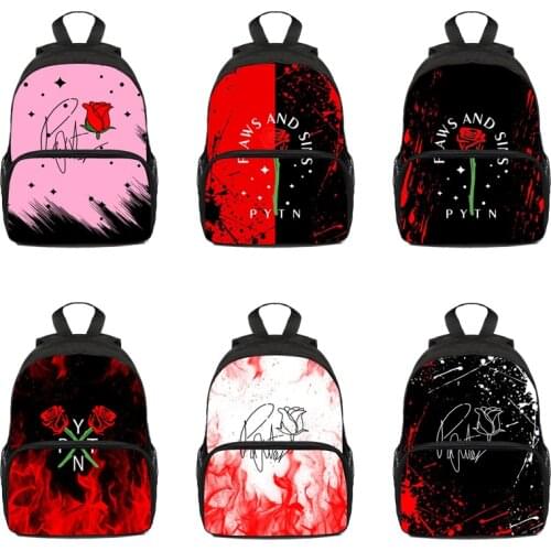Hip Hop 3D Payton Moormeier Backpack Student Bookbag for Teens Boys Girls School Backpack Women PYTN Rose Badge Print Bag Pack