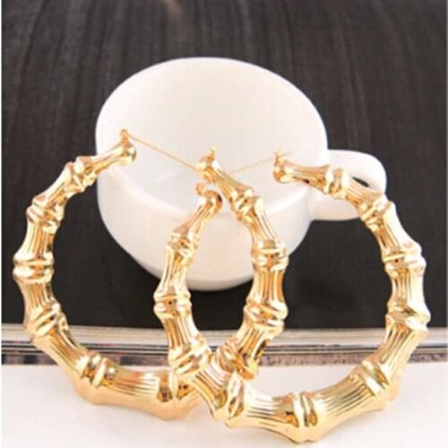 New Limited Acrylic Hiphop Earings New Large Bamboo Joint Hoop Earrings Hip-hop Tone Big Circle Hoops 9cm