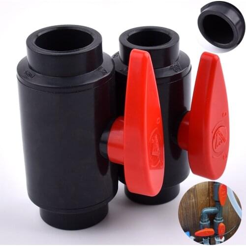 2~10pcs I.D 20/25/32/40/50mm Dark Grey UPVC Ball Valve Fish Tank Aquarium PVC Valve Garden Irrigation Water Treatment Connector
