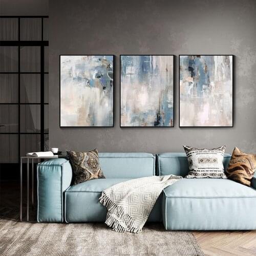 Blue Modern Style Abstract Wall Poster Nordic Canvas Print Painting Contemporary Art Decoration Picture For Living Room Decor