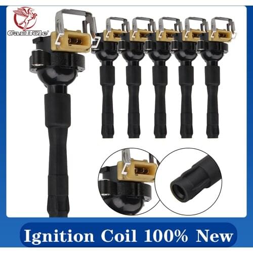 UF300 Set of 6 Ignition Coils Black For BMW E36 E39 E46 X5 Z8 325 328 525i 528 540i High Perfornance 100% New Ignition Coil
