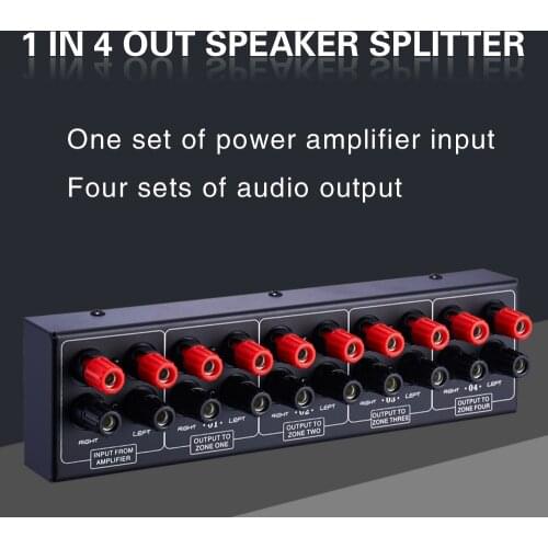 1 In 4 Out Amplifier 4 Zone Sound Source Signal Distribution Panel Single Input 300W Per Channel
