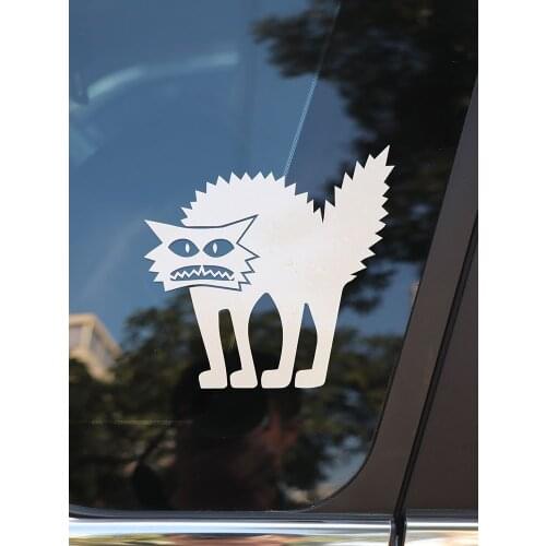 ZTTZDY 14.5*14.1CM Cat Car Sticker Vinyl Decal Bike Motorcycle Truck Black/Silver ZJ4-0214