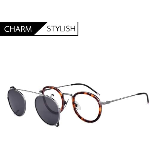 Thom Brand Vintage Glasses Frame For Men And Women 710 Myopia Spectacle Glasses With Polarized Sunglass Clip and Original Box