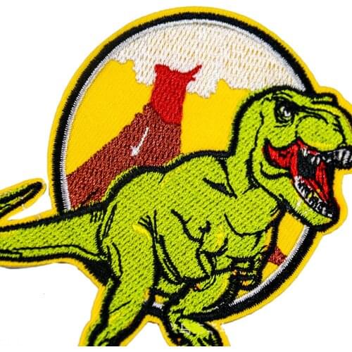 Jurassic Park Dinosaur Embroidered Patch wholesale Clothing Applique Iron On Patches For Clothes T-Shirt Sticker Free Delivery