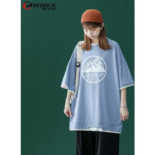 WWKK 2021 New Summer Kawaii Men Women t Shirts Korean Version Trend Breatheable Clothes Casual Slim Out Tees