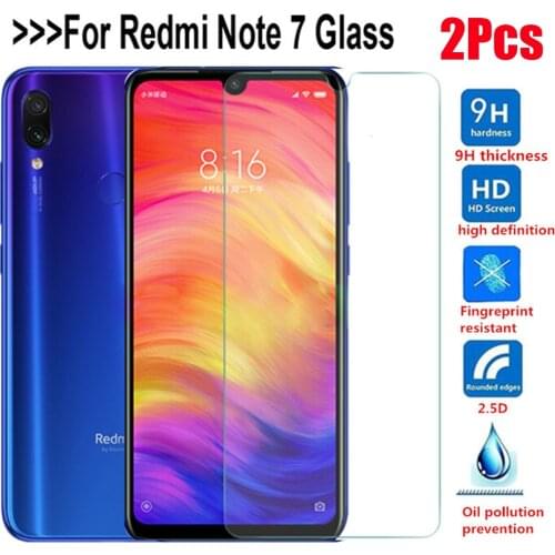 2pcs Tempered Glass For Xiaomi Redmi Note 7 5 6A 8 Pro 7A Mi 9T SE A3 Screen Protector cristal templado Redmi Note 7 8 Pro glass