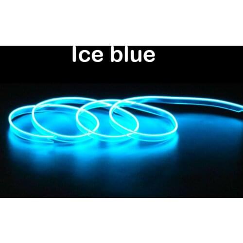 1m/2m/3m/5m 8mm Sewing Edge Neon Light Car Decor Lighting Flexible EL Wire Rope Tube LED Strip Car Cigarette Lighter Socket Plug
