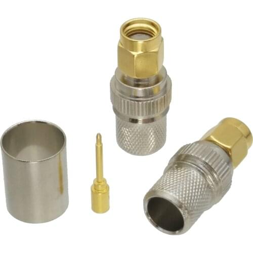 1Pcs Connector SMA Male Plug Crimp RG8 RG213 LMR400 RG214 Cable Straight Gold Plated RF Coaxial