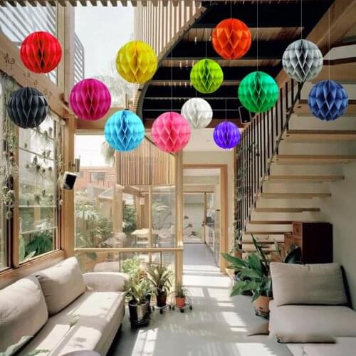 8Pcs Honeycomb Ball Paper Lantern Ornaments Wedding Scene Decoration Birthday Party Creative DIY Holiday Celebration Crafts