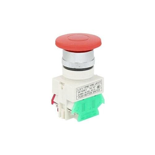 AC 660V 10A NO/NC DPST 22mm Thread Diameter Green Momentary Pushbutton Switch