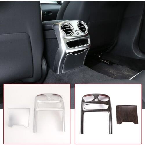 Car Sticker Auto interior Rear Air Conditioning Vent Cover Trim ABS Silver For Mercedes Benz W205 C Class 2019-20 Car Accessory