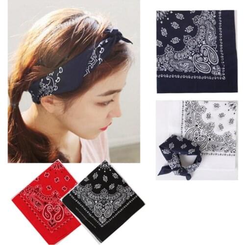 New Fashion Hip Hop 100% Cotton Bandana Square Scarf 55cm*55cm Paisley Headband Printed For Women/Men/Boys/Girls