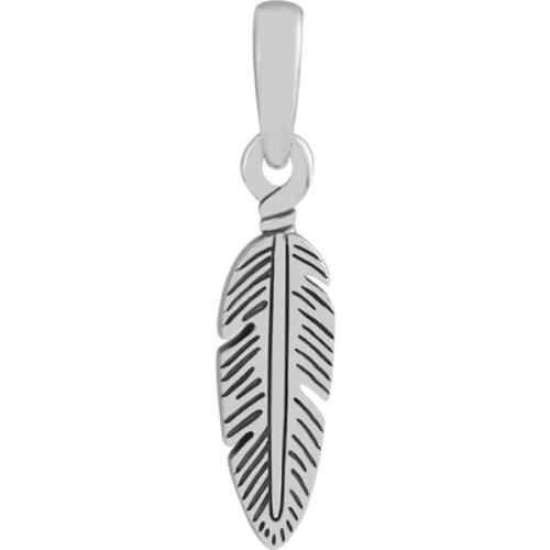 Wholesale 925 Sterling Silver Spiritual Feather Pendant Beads Charms for Jewelry Making Fits Original Bracelets