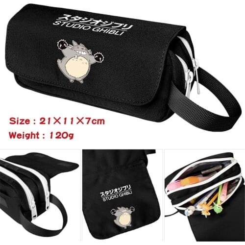 Anime My Neighbor Totoro Zipper Pencil Case Student Nylon Penbag Women Cartoon Makeupbag Travel Cosmetic Bags Stationery Gift