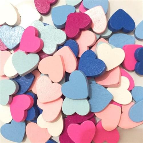 DIY Wood Beads Jewelry Handmade Gold Colorful Heart Shape Wooden Beads for Kids 23x21mm 30pcs/Set Free Shipping
