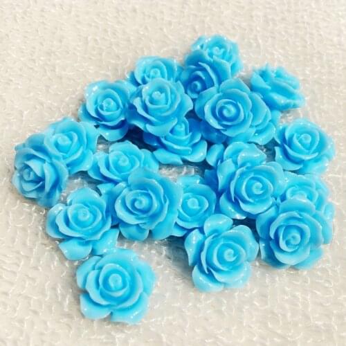 Diy Jewelry Fit Phone Embellishment,15mm 30pcs/Lot Flat Back Resins Cabochon Scrapbook, 3D Resin Rose Flower -B025