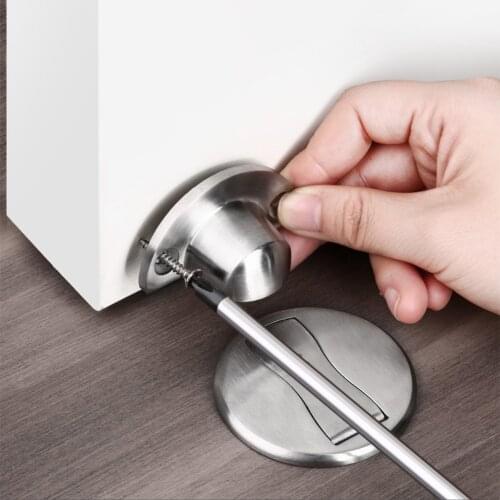 Magnetic Door Stopper, Stainless Steel Door Holder Catch, Anti-Collision Non-punch Hidden Doorstop, Furniture Door Hardware