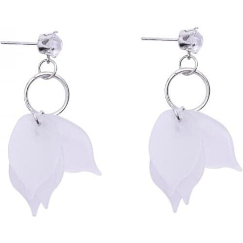 Ea793 Bohemian design temperament simple crystal geometric round flower shells petals earrings Female charm jewelry