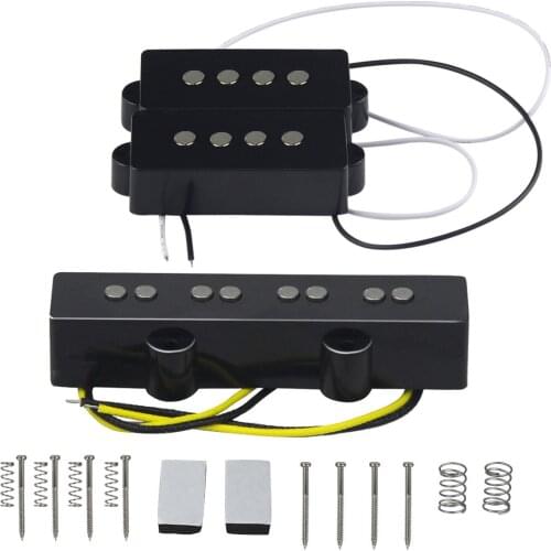FLEOR Open Alnico 5 PB Bass Pickups & JB Pickup Bridge for 4 String Bass Parts