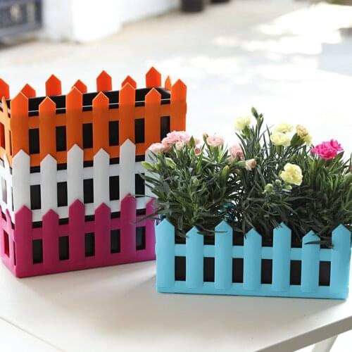 Fence Flower Pot Plant Pot Pots Flower Pots Cachepot for Flowers Desktop Bonsai Pot Plastic Flower Planters Tray Fence Planter