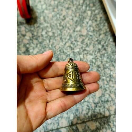 CHINA antique brass fengshui bells small Statue Metal crafts family decorations Necklace pandent