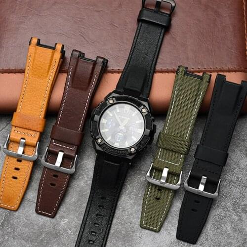 Leather strap for CASIO GST-S100g / S110 / S130l / W100G / W110 / 210B / 400G / 410 / B100 / W300 wristband accessories 26x14mm