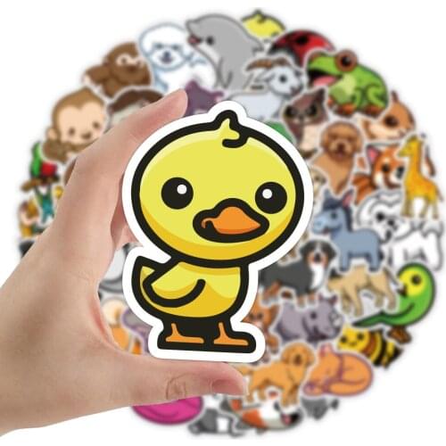 50PCS Cartoon Duck Cute Different Style Dogs Sticker Animals Funny Corgi on Laptop Phone Pet Supplies Party Kids Gifts Stickers