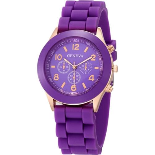 Cute Purple Dial 2021 New Stytle Womens Watch Silicone Watchband Analog Female Sport Quartz Wristwatch relojes para mujer