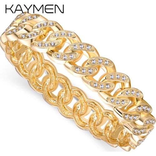 New Fashion Hip-hop Chains Bracelet Cuff Bracelet Inlaid CZ Diamonds Charm Statement Bangle Chunky Bracelet for Women Men 3303