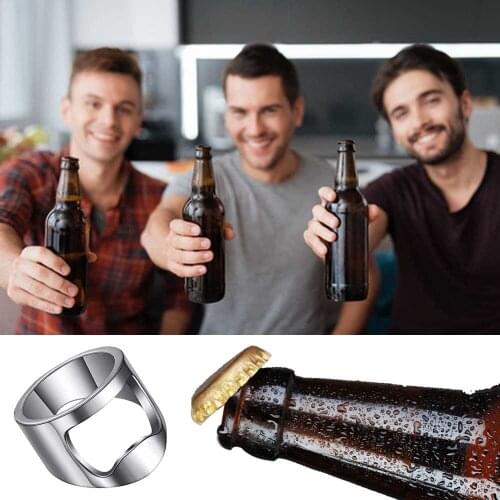 New Arrival Unique Creative Versatile Stainless Steel Beer Bottle Opener Bar Tool Ring for Men