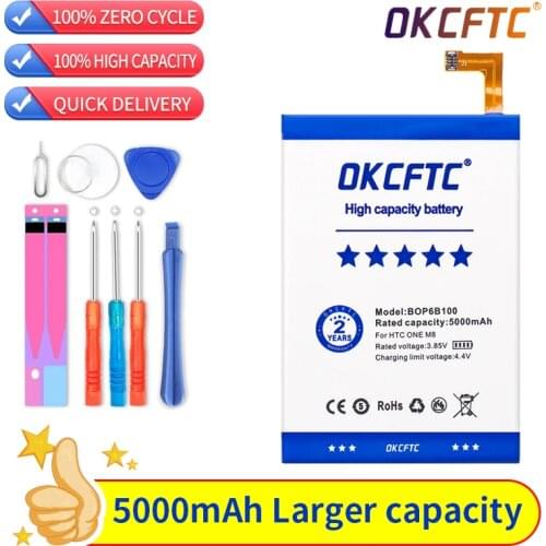 Original Battery for HTC ONE M8 one 2 BOP6B100 M8T M8X M8D E8 M8SW M8ST M8SD Replacement Batteries Bateria+Tools