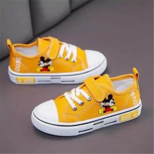 Disney Mickey Mouse canvas shoes children spring new cartoon boy girl casual shoes soft bottom anti-slip children shoes