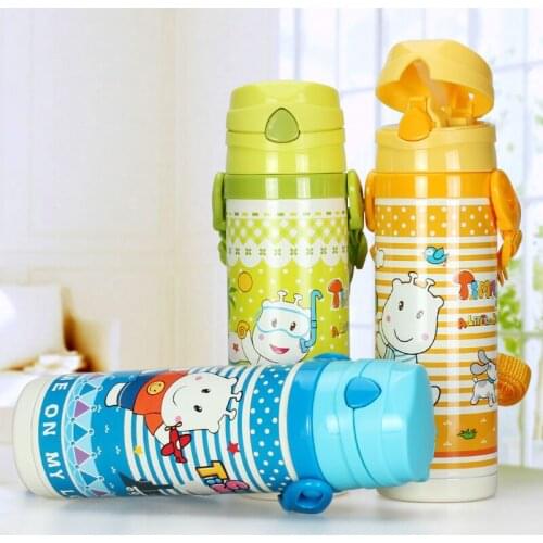 Pinkah 450ml Cartoon Thermos Cup Bottle 304 Stainless Steel Vacuum Thermal Mug Insulated Tumbler Tea Coffee Mugs Kids Gift