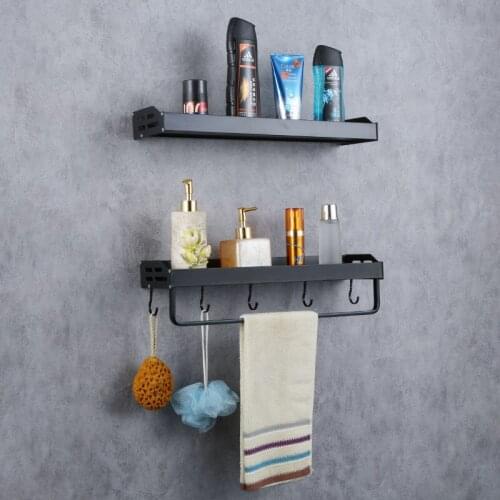 Bathroom Shelf Bath Shower Shelf Aluminum Black Bathroom Corner Shelf Wall Mounted Black Aluminum Kitchen Storage Holder