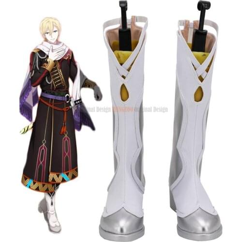Idolish7 Nagi Rokuya Cosplay Boots Silver Shoes Custom Made