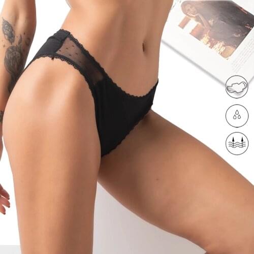 4-Layer Sexy Lace Leakproof Menstrual Panties New Breathable Fast Absorbent Underwear Women Menstrual Briefs plus size lingerie