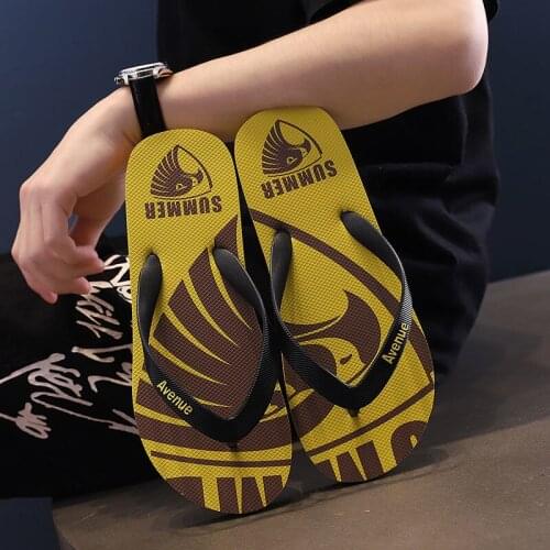 Herringbone slippers for men to wear outdoors and students to pinch their feet antiskid mens tide simple trend casual slippers