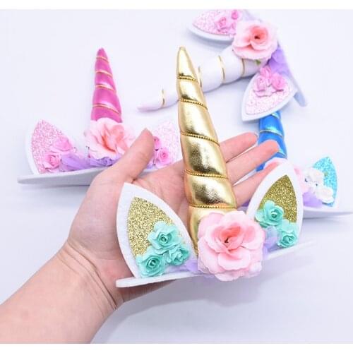 Rainbow Unicorn Cake Topper Unicorn Horn Cake Decoration Kids Birthday Party Favors For Wedding Baby Shower Birthday Party Decor