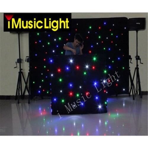 2Mx3M RGBW LED Star Cloth Backdrop DMX DJ Disco Led Star Vision Cloth With Controller System