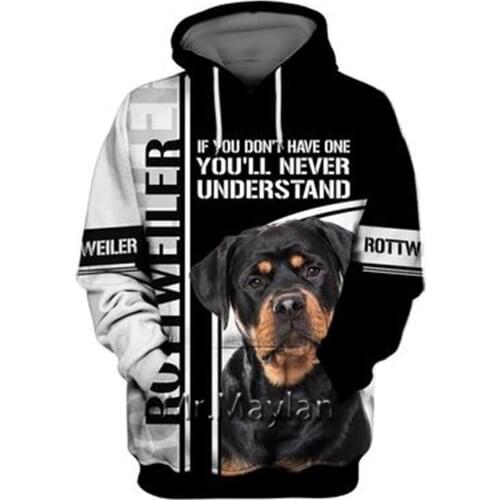 Personality Fashion Animal Rottweiler 3D Print Graphic Hoodie Men/Women Streetwear Oversized 5XL Sweatshirt Harajuku Tops QW-12