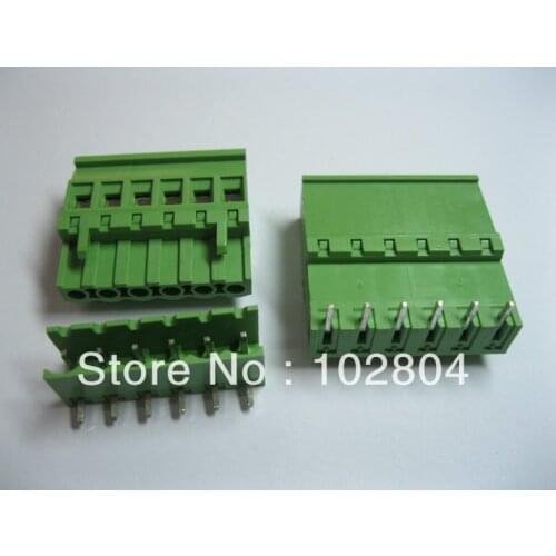 50 Pcs Pitch 5.08A 5.08mm Screw Terminal Block Connector Pluggable Type 6way/pin Angle-pin 2EDCD-5.08A-2EDCR Green HOT Sale