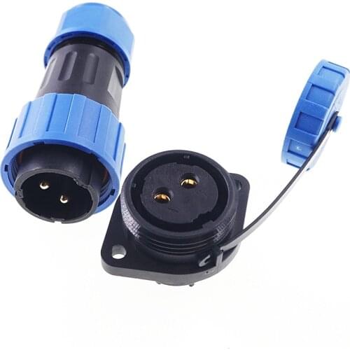 2 Pcs Waterproof Connector IP68 Aviation SD/20 Flange Plug Socke Wire Cable Male Female 1/2/3/4/5/6/7/9/10/12/14 Pin M20