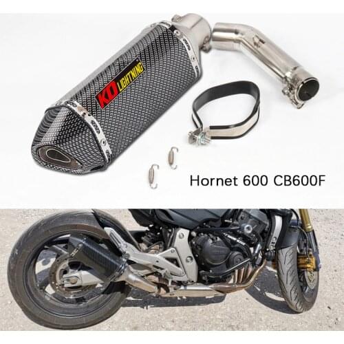For Honda Hornet 600 CB600F Motorcycle Exhaust Pipe Slip On Mid Link Elbow 51 mm Tail Escape with Removable Muffler DB Killer