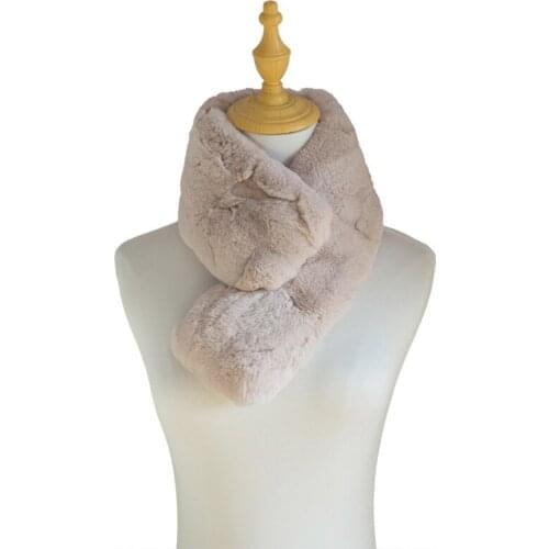 2019 Real fur fur collar son of rex rabbit hair scarf muffler scarf female collars autumn and winter thermal fox fur collar